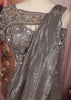 Metallic Silver Grey Floral Sequins and Beads Embroidered Design Holographic Ready to Wear Draped Saree with Matching Designer Corset Blouse