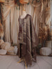 Metallic Taupe Brown Floral Beads Embroidered Design Tissue Organza Party Wear Palazzo Suit with Matching Designer Dupatta