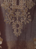 Metallic Taupe Brown Floral Beads Embroidered Design Tissue Organza Party Wear Palazzo Suit with Matching Designer Dupatta