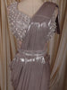 Metallic Taupe Soli Design Ready To Wear Saree with Heavy Sequins Embroidered Blouse and Hip Belt