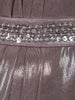 Metallic Taupe Soli Design Ready To Wear Saree with Heavy Sequins Embroidered Blouse and Hip Belt