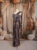 Metallic Taupe Sequins and Beads Embroidered Design Shimmer Ready to Wear Party Saree with Designer Corset Blouse