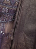 Metallic Taupe Sequins and Beads Embroidered Design Shimmer Ready to Wear Party Saree with Designer Corset Blouse
