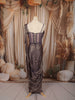 Metallic Taupe Sequins and Beads Embroidered Design Shimmer Ready to Wear Party Saree with Designer Corset Blouse