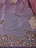 Metallic Rose Floral Zari Sequin Embellishment Organza Saree - Diadem