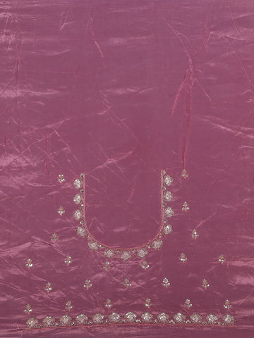 Metallic Rose Floral Zari Sequin Embellishment Organza Saree - Diadem