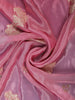 Metallic Rose Floral Zari Sequin Embellishment Organza Saree - Diadem