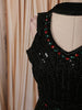 Midnight Black Abstract Sequins and Beads Embroidered Design Georgette Party Wear Peplum Palazzo Suit with Matching Dupatta