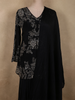 Midnight Black Floral Sequins and Beads Embroidered Design Satin Skirt Top with Dupatta