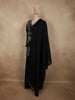 Midnight Black Floral Sequins and Beads Embroidered Design Satin Skirt Top with Dupatta