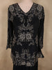 Midnight Black Floral Sequins and Beads Embroidered Design Satin Skirt Top with Dupatta