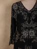 Midnight Black Floral Sequins and Beads Embroidered Design Satin Skirt Top with Dupatta