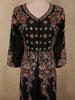 Midnight Black Floral Thread and Sequins Embroidered Design Crepe Palazzo Suit with Dupatta