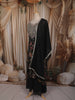 Midnight Black Floral Zari Embroidered Design Georgette Palazzo Suit with Dupatta