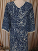 Midnight Blue Abstract Geometric Printed Design Cotton Straight Cut Salwar Suit with Dupatta