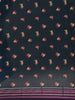 Midnight Blue Floral Printed Kota Cotton Saree - Diadem