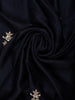 Midnight Blue Floral Sequins Embroidered Satin Saree