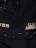 Midnight Blue Heavy Beads Embroidered Design Shimmer Ready To Wear Saree with Designer Blouse