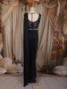 Midnight Blue Heavy Beads Embroidered Design Shimmer Ready To Wear Saree with Designer Blouse