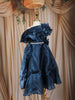 Midnight Blue Layered Design Satin Frock
