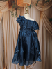 Midnight Blue Layered Design Satin Frock