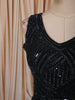 Midnight Navy Blue Abstract Sequins and Beads Embroidered Design Georgette Party Wear Peplum Palazzo Suit with Matching Dupatta