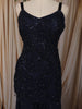 Midnight Navy Blue Abstract Sequins and Beads Embroidered Design Satin Palazzo Suit with Dupatta