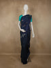 Midnight Navy Blue Abstract Woven Design Pure Kanchipuram Silk Saree