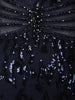 Midnight Navy Blue All Over Heavy Sequins and Crystal Embroidered Design Sequins Fabric Party Wear Fish Cut Gown