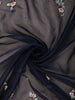 Midnight Navy Blue Floral Sequins and Beads Embroidered Design Net Designer Saree