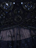 Midnight Navy Blue Floral Sequins and Mirror Embroidered Design Net Party Wear Salwar Suit with Matching Dupatta