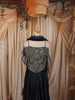 Midnight Navy Blue Heavy Beads Emroidered Design Satin Ready to Wear Saree with Ruffle Dupatta