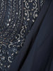 Midnight Navy Blue Heavy Sequins and Beads Embroidered Design Chiffon Party Wear Gown with Draped Dupatta