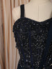 Midnight Navy Blue Heavy Sequins and Beads Embroidered Design Chiffon Ready to Wear Party Saree with Designer Corset Blouse
