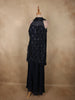 Midnight Navy Blue Heavy Sequins and Beads Embroidered Design Net Palazzo Suit With Dupatta