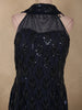 Midnight Navy Blue Heavy Sequins and Beads Embroidered Design Net Palazzo Suit With Dupatta