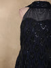 Midnight Navy Blue Heavy Sequins and Beads Embroidered Design Net Palazzo Suit With Dupatta