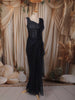 Midnight Navy Blue Heavy Sequins and Beads Embroidered Design Net Party Wear Ready To Wear Saree
