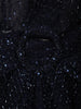 Midnight Navy Blue Heavy Sequins and Beads Embroidered Design Net Party Wear Ready To Wear Saree