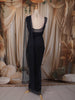 Midnight Navy Blue Heavy Sequins and Beads Embroidered Design Net Party Wear Ready To Wear Saree