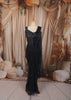 Midnight Navy Blue Heavy Sequins and Beads Embroidered Design Net Ready to Wear Party Saree with Designer Corset Blouse