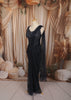 Midnight Navy Blue Heavy Sequins and Beads Embroidered Design Net Ready to Wear Party Saree with Designer Corset Blouse