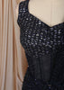 Midnight Navy Blue Heavy Sequins and Beads Embroidered Design Net Ready to Wear Party Saree with Designer Corset Blouse
