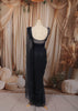 Midnight Navy Blue Heavy Sequins and Beads Embroidered Design Net Ready to Wear Party Saree with Designer Corset Blouse