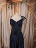 Midnight Navy Blue Heavy Sequins and Beads Embroidered Design Textured Party Wear Corset Skirt Top