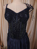 Midnight Navy Blue Heavy Sequins and Beads Embroidered Design Textured Party Wear Corset Skirt Top