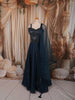 Midnight Navy Blue Heavy Silver Beads Embellished Design Semi Silk Party Wear Lehenga With Matching Dupatta