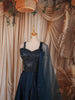 Midnight Navy Blue Heavy Silver Beads Embellished Design Semi Silk Party Wear Lehenga With Matching Dupatta