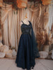 Midnight Navy Blue Heavy Silver Beads Embellished Design Semi Silk Party Wear Lehenga With Matching Dupatta