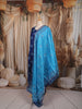 Midnight Navy Blue Ikat Printed Design Pure Cotton Straight Cut Salwar Suit with Matching Dupatta